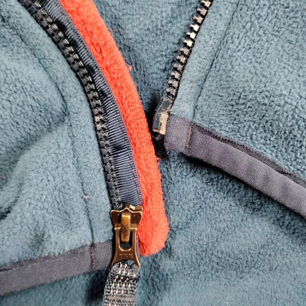 Patagonia Kids XL 14 Micro D Snap-T Full-Zip Fleece Hoody Coral Blue 65465 *Flaw